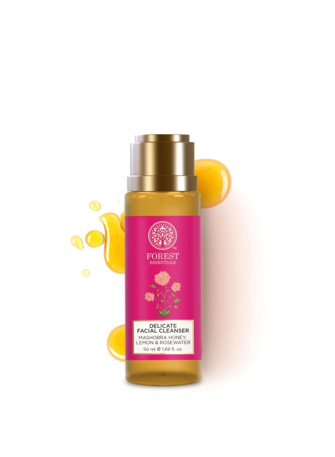 Forest Essentials Ayurvedic Purifying Face Wash Honey, Lemon & Rosewater| For Normal to Dry Skin | Sulphate Free 50 ml - Image 1